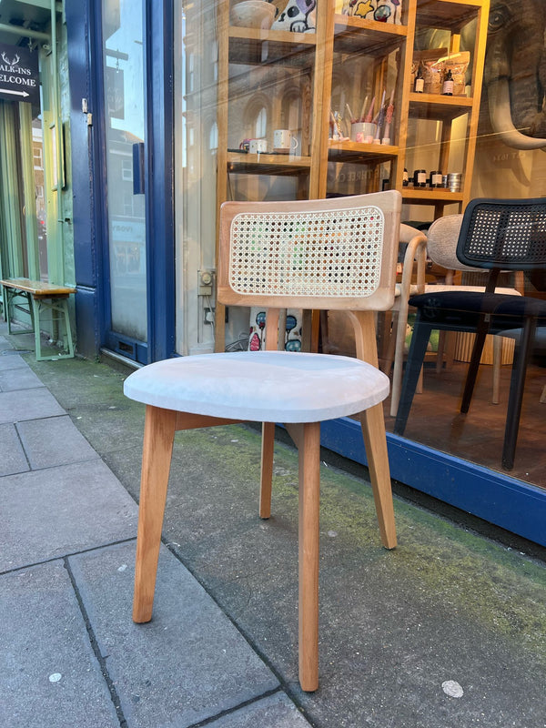 Set of 4 Natural Wood Rattan Chair