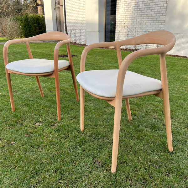 Set of 4 Natural Mid Century Modern Wooden Dining Chair