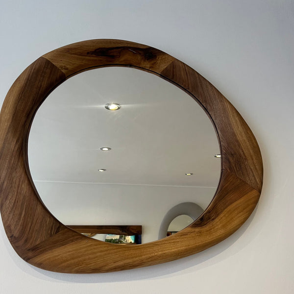 Walnut Droplet Mirror