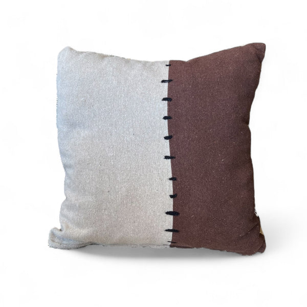 Handmade Wool Felt Cushion with Contrast Stitching