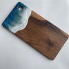 Blue Sea Effect Resin Walnut Chopping Board
