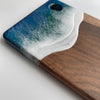 Blue Sea Effect Resin Walnut Chopping Board