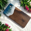 Blue Sea Effect Resin Walnut Chopping Board