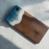 Blue Sea Effect Resin Walnut Chopping Board