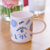 Evil Eye Ceramic Mug with Blue and Gold Accents