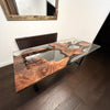 Transparent Resin River Walnut Epoxy Table