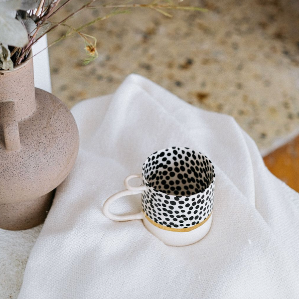 Black Polka Dot Mug