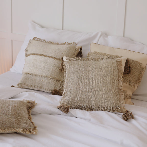 Handmade Hemp Appliqué Cushion