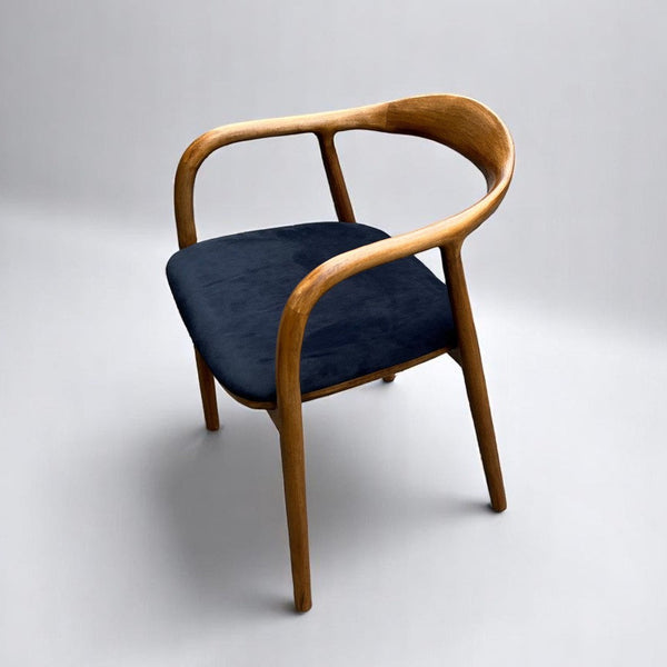 Set of 4 Mid Century Modern Wooden Walnut Colour Dining Chair with Black Upholstery