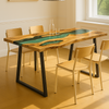 Green Resin River Epoxy Table