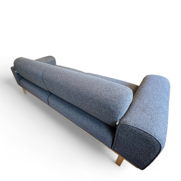 3 Seater Sofa Bed With Wood Legs and Easy Flip Mechanism