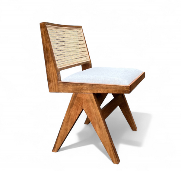 Set of 2 Dark Oak Wood Pierre Rattan Chair