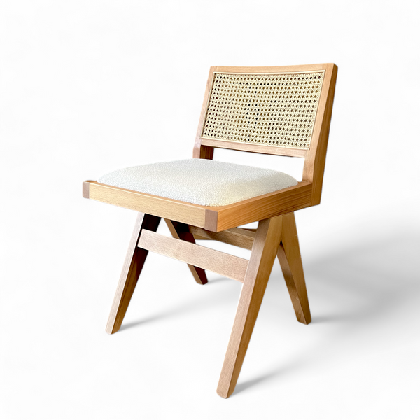 Set of 2 Natural Wood Pierre Rattan Chair