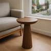 Fluted Mushroom End Table Walnut Colour