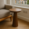 Fluted Mushroom End Table Walnut Colour