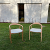 Set of 4 Natural Mid Century Modern Wooden Dining Chair