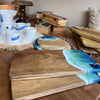 Blue Sea Effect Resin Walnut Chopping Board