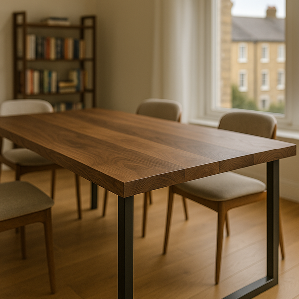 Straight-Edged Solid Walnut Table | Dining Room Table | Conference Room Table