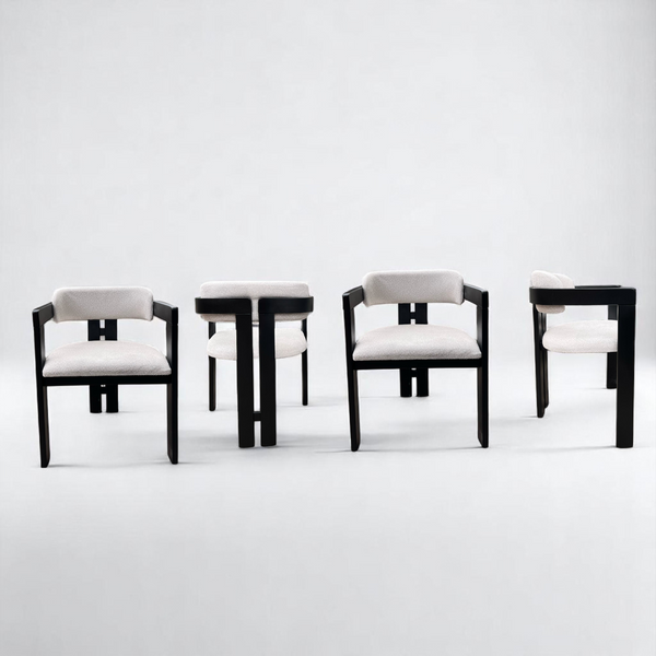 Set of 6 Ebony Wood Dining Chair