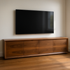 Solid Walnut Four-Drawer TV Stand with Single-Piece Walnut