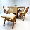 Set of 4 Wood Pierre Rattan Chair