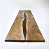 Black Resin River Walnut Epoxy Table