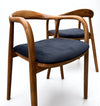 Set of 4 Mid Century Modern Wooden Walnut Colour Dining Chair with Black Upholstery