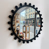 Black Wooden Mirror with Little Balls