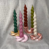 Colorful Twisted Candle with Artistic Holder