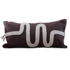 Brown Linen Cushion with White Braided Knitted Detail