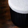 Black Wood Ottoman Pouffe