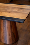 Black Resin River One Piece Walnut Epoxy Table