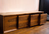 Solid Walnut Four-Drawer TV Stand with Single-Piece Walnut