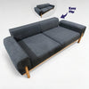 3 Seater Sofa Bed With Wood Legs and Easy Flip Mechanism