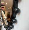 Black Wooden Mirror with Little Balls