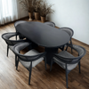 Set of 4 Black Wood Chair