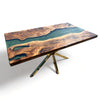 Green Resin River Walnut Epoxy Table