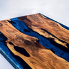 Dark Blue Resin River Epoxy Table