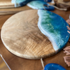 Blue Sea Effect Resin Walnut Plate