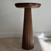 Fluted Mushroom End Table Walnut Colour