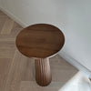 Fluted Mushroom End Table Walnut Colour