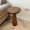 Fluted Mushroom End Table Walnut Colour