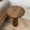 Fluted Mushroom End Table Walnut Colour