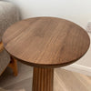 Fluted Mushroom End Table Walnut Colour