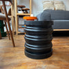 Black Wood Stool with Walnut Top