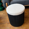 Black Wood Ottoman Pouffe