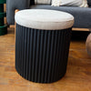 Black Wood Ottoman Pouffe