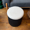 Black Wood Ottoman Pouffe