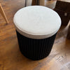 Black Wood Ottoman Pouffe