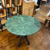 Round Green Marble Table with Spider Metal Base